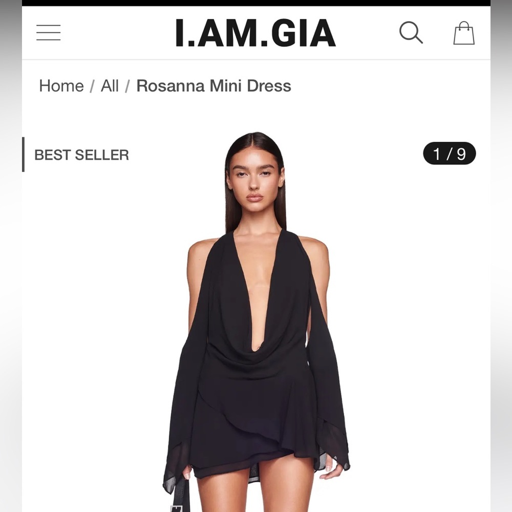 I AM GIA BLACK ROSANNA MINI DRESS